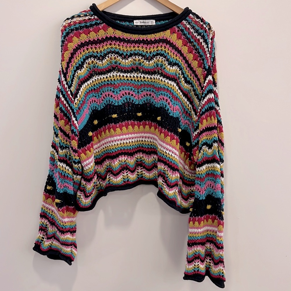 Zara cotton crochet long sleeve. Size m
